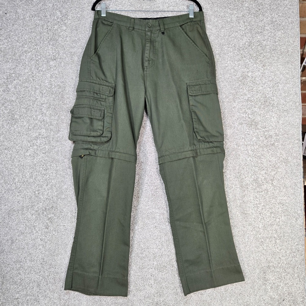 Boy Scouts Of America Pants Mens 32x28.5 Husky Green Convertible Uniform Cargo - Picture 1 of 8